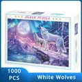 Puzzle Loups Blancs en Papier pour Adultes 75x50cm 1000 Pièces Instituts Soulignés pour Adultes