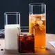 Tasse en verre simple carrée transparente grande capacité lait jus thé eau mousse vin