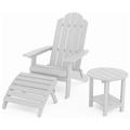 HERACLES Adirondack Chair w/ Ottoman Plastic/Resin in White | 37.99 H x 30 W x 32 D in | Wayfair YEFU1306+FJJ1324+FTA1318YEFU