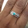 Anello da dito turchese blu stile Vintage dichiarazione di meditazione anello di dichiarazione