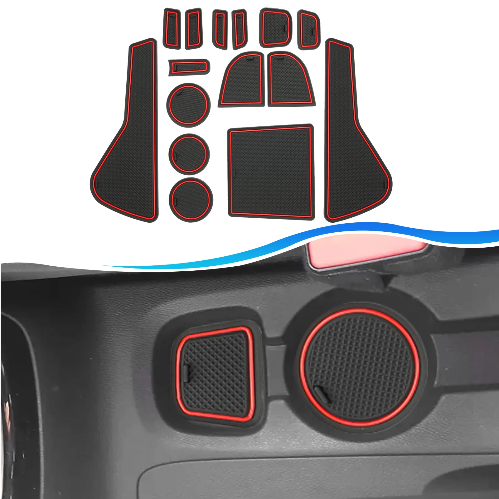 LFOTPP Auto Porta Groove Mat per Opel Corsa F 2020 2021 2022 2023 2024 Antiscivolo Porta Slot Pad Auto Interni Opel Corsa F Accessori 2023orsa F accessori 2023