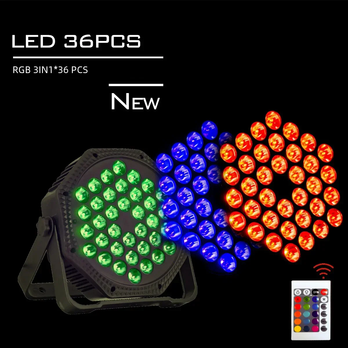 Neue 36 LED RGB Fernbedienung flache Bühne pro Lichteffekt DJ Disco Party Hochzeit Urlaub Bar Club Dekoration Show Lampe Familie Image