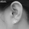 SMJEL Edelstahl U-Form Ohrstecker Schwarz Minimalistischen Pferd Schuh Ohrring für Frauen Männer Punk Schmuck boucle d'oreille femme