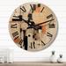 Designart "A Sense Of Timelessness Watercolor Yellow Black II" Abstract Painting Oversized Wood Wall Clock