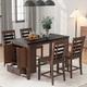 Classic 5-Piece Dining Set with Ergonomic Dining Chairs, Rectangular Dining Table w/Storage Cabinet and Drawer, for Dining Room