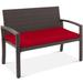 Red Barrel Studio® Nethra Picnic Outdoor Bench Wood in Brown | Wayfair 20550CD705DC4F34932036D8D824253C