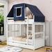 Harper Orchard Lumberton Twin over Twin Bunk Bed w/ Drawers in Blue | 90.9 H x 41.6 W x 78.3 D in | Wayfair 25500E6A6DAC4A44A2C69652F2F598DB