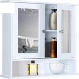 Latitude Run® Medicine Cabinets for Bathroom w/ Adjustable Shelves, Double Doors Bathroom Cabinet Wall Mounted in White | Wayfair
