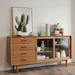 Latitude Run® Solid wood sideboard & multi-functional storage cabinet Wood in Brown | 31.5 H x 62.99 W x 16.54 D in | Wayfair