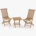 Winston Porter Odunayo Square 2 - Person 20" Long Indonesia Teak Wood Bistro Set Wood/Teak in Brown/White | 20 W x 20 D in | Outdoor Furniture | Wayfair