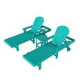 Highland Dunes Juengel 77.6" Long Reclining Chaise Lounge Set w/ Table Plastic in Blue | 37.8 H x 21.1 W x 77.6 D in | Outdoor Furniture | Wayfair