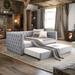 Full Daybed & Twin Trundle Daybed with Trundle Upholstered Tufted Sofa Bed