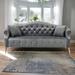 78.7" Classic And Contemporary Chesterfield Velvet Upholstered Sofa With Tufted Backrest,Rolled Arms,2 Pillows