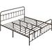 Yaheetech Classic Iron Platform Bed with High Headboard and Footboard Strong Metal-Framed Bed