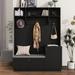 Hall Tree with Comfort and Storage Solutions, Shoe Cabinet with Bench&Cushion, Modern Coat Rack with Hooks for Entryways