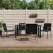 vidaXL Patio Dining Set Table and Chair with Cushions Poly Rattan and Steel