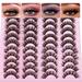 20 Pairs False Eyelashes Natural Faux Mink Lashes Wispy Cat Eye Lashes Fluffy 4 Styles 5D Volume Fake Eyelashes Pack by TNFVLONEINS