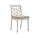 Siki 18 Inch Dining Chair, Set of 2, Turned Chair Legs, MDF, Antique White