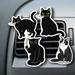 WIRESTER Set of 4pcs Car Air Freshener Fragrance Vent Clip Interior Decoration for Cars with Lemon Scented Pad - Black Cats With Knife & Playful Tuxedo Cat
