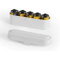 Film Case - for 5 Rolls of 35mm Films - Compact Retro Steel Case to Sort and Safeguard Film Rolls (White)