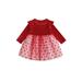 LSFYSZD Baby Girls Autumn A-line Dresses Long Sleeve O Neck Dot Print Tulle Patchwork Dresses