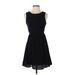 American Eagle Outfitters Cocktail Dress - A-Line Crew Neck Sleeveless: Black Solid Dresses - Women's Size 0