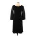 Derek Lam Casual Dress Scoop Neck 3/4 sleeves: Black Solid Dresses - Women's Size 6