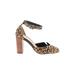 Soludos Heels: Tan Leopard Print Shoes - Women's Size 7 1/2