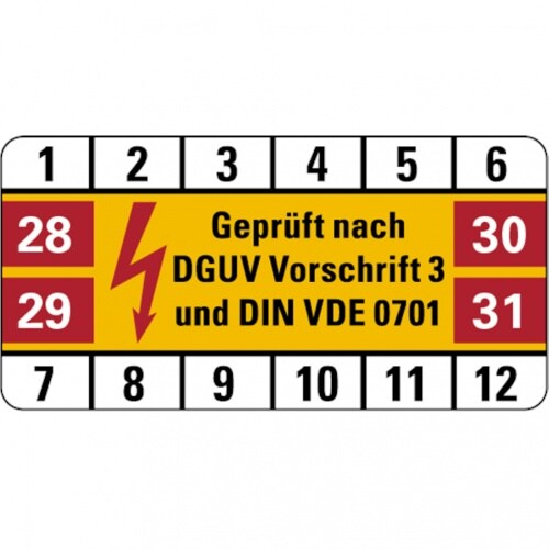 Dreifke® Prüfplakette geprüft nach DGUV Vorschrift 3 und DIN - 50x25 mm Folie selbstklebend, 10 St Image