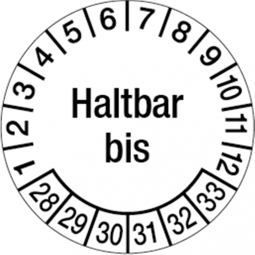 Dreifke® Prüfplakette, Haltbar bis, Ø 30 mm, Dokumente - 30 mm Dokumentenfolie selbstklebend, 10 St Image