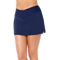 Plus Size Women's High Waist Quick-Dry Side Slit Skirt by Swimsuits For All in Navy (Size 32)