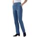 Plus Size Women's Straight Leg Fineline Jean by Woman Within in Medium Stonewash (Size 32 WP)