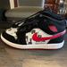 Nike Shoes | Air Jordan 1 Mid Se 'Newspaper Air Times' | 2.5y Sizing | Color: Black/Red/White | Size: 2.5b