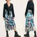 Free People Skirts | Free People Bali Serious Swagger Tie Dye Crushed Burnt Velvet Y2k 90s Midi Skirt | Color: Blue/Silver | Size: M