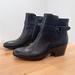 Coach Shoes | Coach Paulina Black Leather Ankle Boots Embossed Snake Belt Booties 7.5 | Color: Black | Size: 7.5