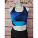 Athleta Intimates & Sleepwear | Athleta Sport Bra Keyhole Back Reflective Logo Geometric Black Blue Size S | Color: Black/Blue | Size: S