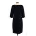 Josephine Chaus Casual Dress - Shift: Black Solid Dresses - Women's Size Large