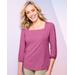 Draper's & Damon's Women's Silky Knit Square Neck Top - Pink - M - Misses