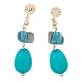 Draper's & Damon's Women's Dazzling Layers Earrings - Blue - CLIP EAR