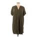 H&M Casual Dress - Mini V Neck Short sleeves: Green Print Dresses - Women's Size Medium