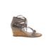 Dolce Vita Wedges: Tan Print Shoes - Women's Size 8 - Open Toe
