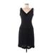 Nine West Casual Dress - Sheath V Neck Sleeveless: Black Solid Dresses - Women's Size 4