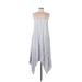 Fifteen Twenty Casual Dress - Midi Scoop Neck Sleeveless: White Stripes Dresses - Women's Size Medium