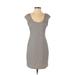 BCBGeneration Casual Dress - Sheath Scoop Neck Short sleeves: Tan Stripes Dresses - Women's Size Small