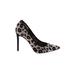 Mix No. 6 Heels: Slip-on Stiletto Feminine Tan Leopard Print Shoes - Women's Size 7 - Pointed Toe