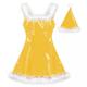 MINUSE 22 Colors Women Santa Claus Glossy Mini Dress Sleeveless PVC Dress Sexy Cosplay Costume Christmas Uniform With Hat,Yellow,L