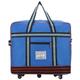 Radefasun Expandable Extra Large Travel Oxford Duffel Bag with Wheels Waterproof Lightweight Traveling Foldable Suitcase, Blue, L*W: 48*25cm, H:42—80cm, Central Hardside Expandable Luggage With