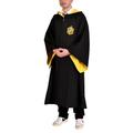 Elbenwald Harry Potter Hufflepuff Cape - Authentic Black and Yellow Cape for Cosplay and Costumes, Official Hogwarts Design - M
