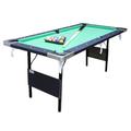 TOCOLA Portable Folding Pool Table,Foldable Billiards Game Table for Kids & Adults, Pool Game Table with Cues, Ball, Rack, Brush, Chalk for Indoor & Outdoor,153CM/5ft