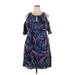 Maeve Casual Dress - Mini Keyhole 3/4 sleeves: Blue Dresses - Women's Size 14